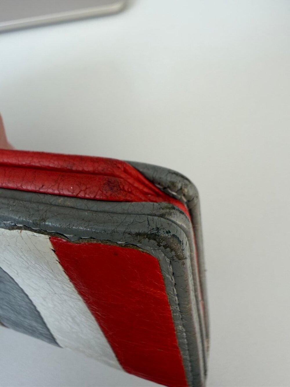 Balenciaga Bazaar Small Leather Wallet - Orange, White, Grey Beige Paper Leather - Picture 9 of 13